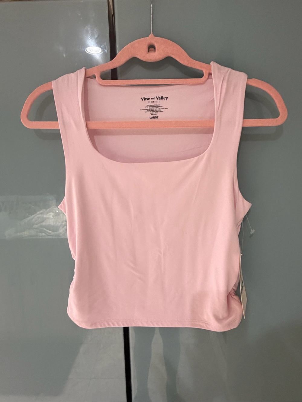 Women's Pink Scoop Neck Tank Top - Picture 2 of 5